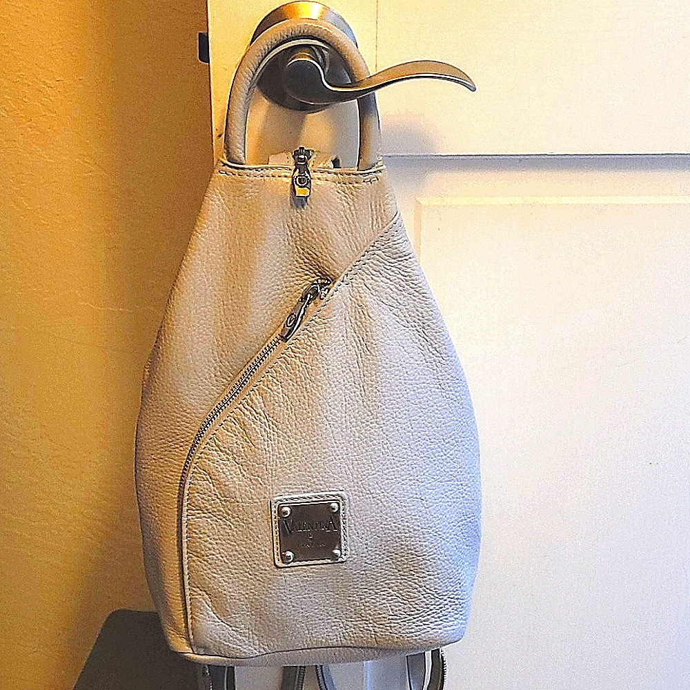 Valentina leather convertible sling backpack